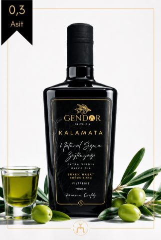 Hediyelik Kalamata Erken (İLK) Hasat Natürel Sızma Zeytinyağı 750 ml - Özel tasarım hediye kutusuyla birlikte