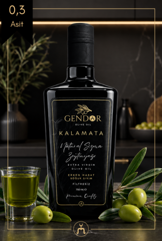 Hediyelik Kalamata Erken (İLK) Hasat Natürel Sızma Zeytinyağı 750 ml - Özel tasarım hediye kutusuyla birlikte