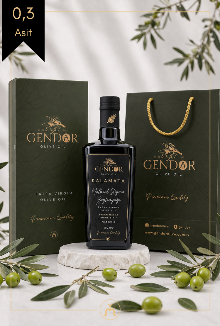 Hediyelik Kalamata Erken (İLK) Hasat Natürel Sızma Zeytinyağı 750 ml - Özel tasarım hediye kutusuyla birlikte